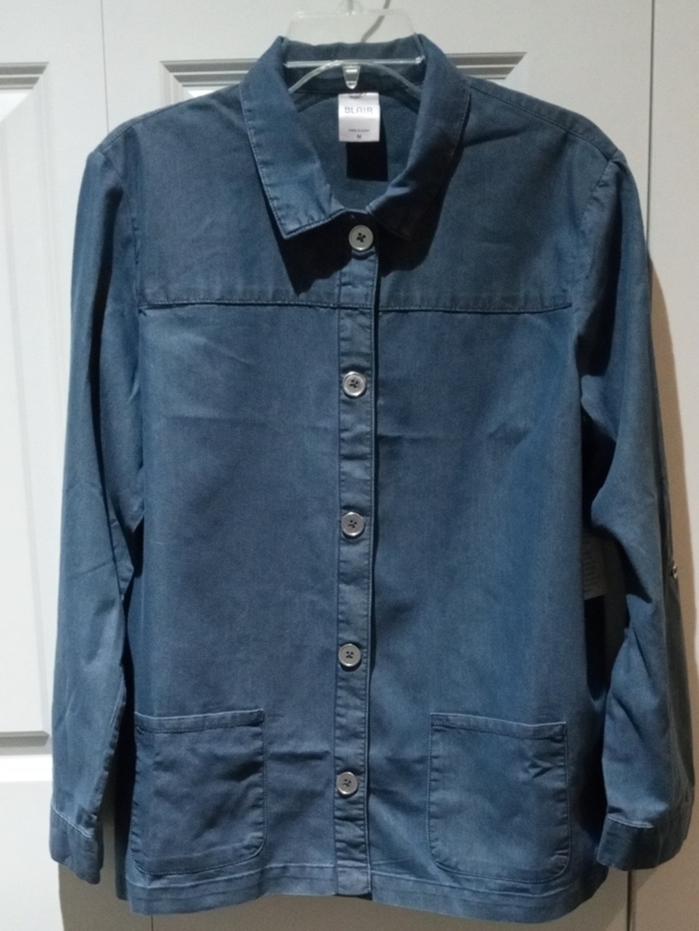 Blair Blue Denim-Style Button Front Jacket